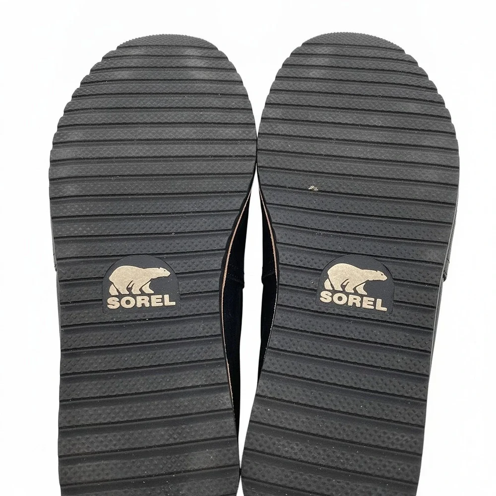 Sorel Black Leather Flats Waterproof Cushioned | Women’s 9.5